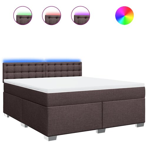 Maison Chic Box spring postelja - Vzmetna postelja z vzmetnico temno rjava 180x200 cm blago SL23431, (21890097) Cene