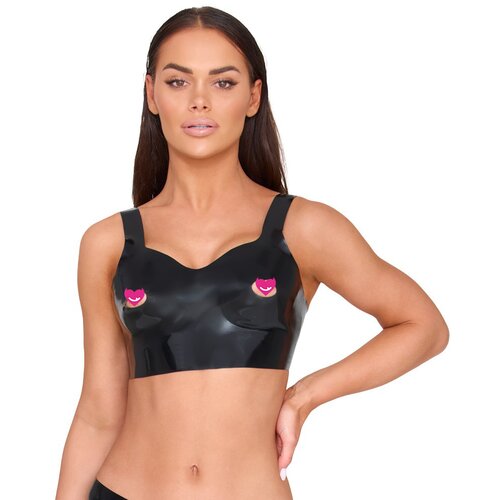 Latex Bra Top with Cut-outs 2901404 Black M Cene