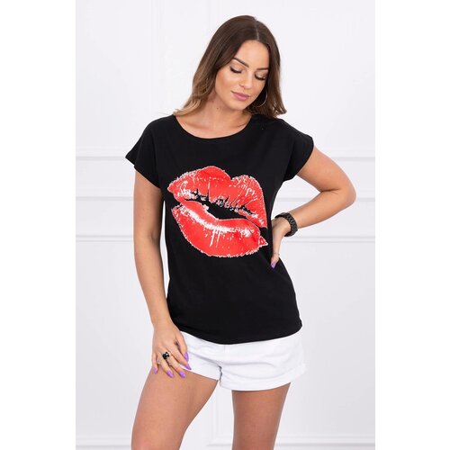 Kesi Blouse with black lip print Slike