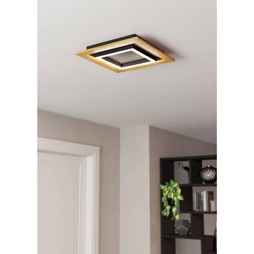 Eglo LED plafonjera Tirrenara, 4 x 5,4 W, drvo/crna/bijela, 37 cm, 900603 Slike