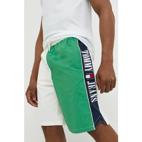 Tommy Jeans Kratke hlače za muškarce, boja: zelena