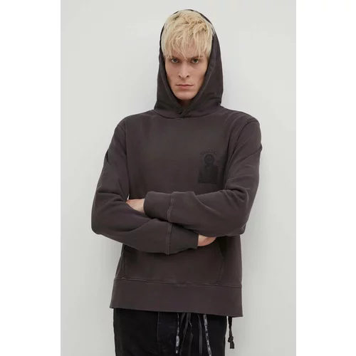 KSUBI Pamučna dukserica portal kash hoodie za muškarce, boja: siva, s kapuljačom, s tiskom, MPS24FL011