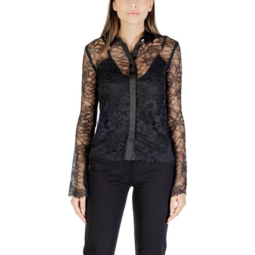 Guess LS ANTOINETTE LACE SHIRT W5YH58 WHDY0 Crna Slike