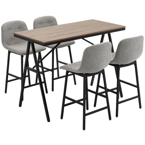  Barski stol s barskim stolicama industrijskog dizajna pro&amp;scaron;iveni gumbi 120 cm x 60 cm x 91 cm svijetlo siva Slike