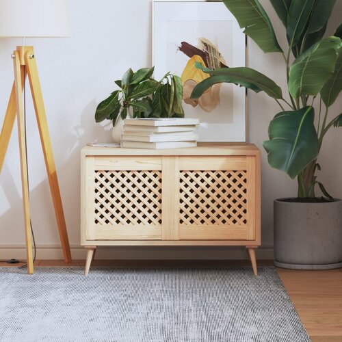vidaXL Vrata za omarico z mrežico 2 kosa 39,5x39,5 cm trdna borovina Cene