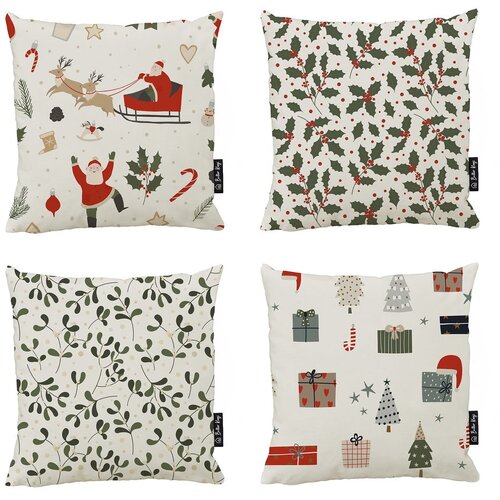 Butter Kings Ukrasne jastučnice u setu 4 kom s božićnim motivom 45x45 cm Santa &amp;ndash; Slike
