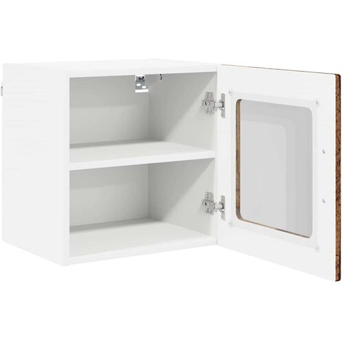 Zidni stakleni ormarić 2 pcs Staro drvo 40 x 31 x 40 cm Slike