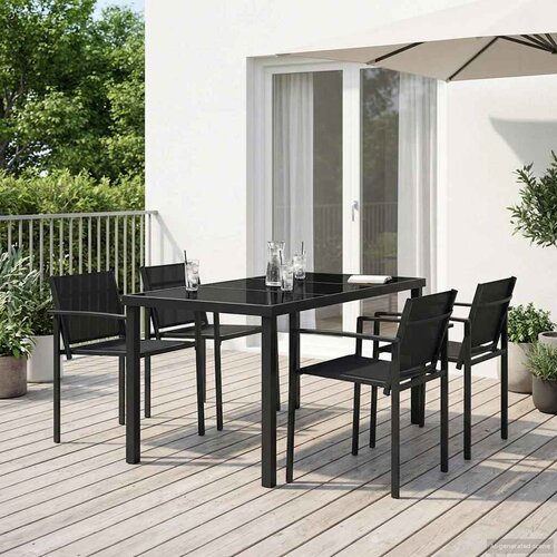  Set vanjskog namje&scaron;taja 5 pcs Crna i antracit 140 x 70 x 73 cm Cijene