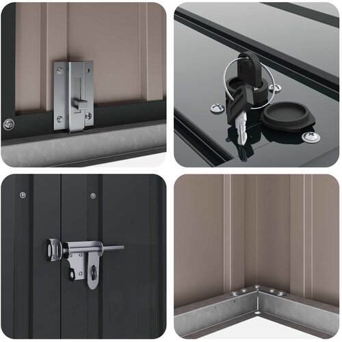  Kutija za spremanje u vrtu Crna 151,5 x 82 x 110,5 cm Čelik Slike