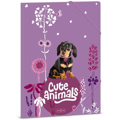 Ars Una cute animals - mapa s gumicom A/4 s uzorkom šteneta jazavčara Cene