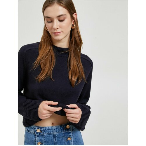 Koton Crop Sweater Standing Collar Long Sleeve Slike