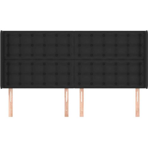  Uzglavlje s u&amp;scaron;ima crno 203x16x118/128 cm od umjetne kože Slike