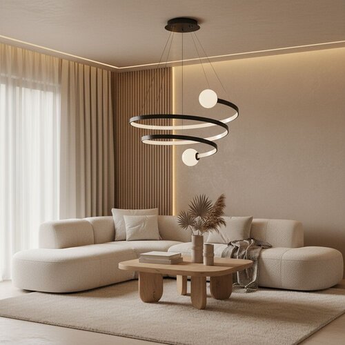 Toolight Viseća lampa spiralnog oblika LHJ029-CP BLACK Slike