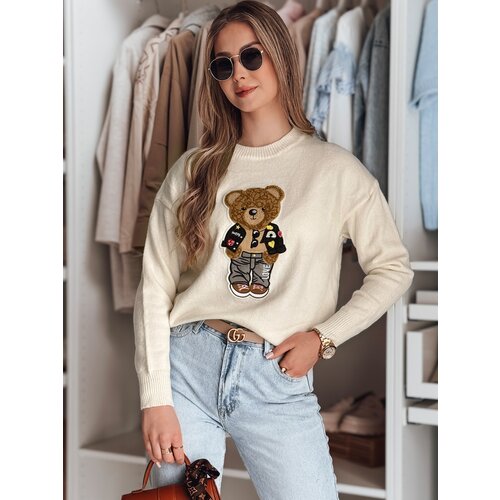 DStreet Sweter damski one size oversize z misiem SWEETTED biały Cene