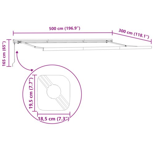 vidaXL Ročna vlečna tenda oranžna in bela 500x300 cm Cene