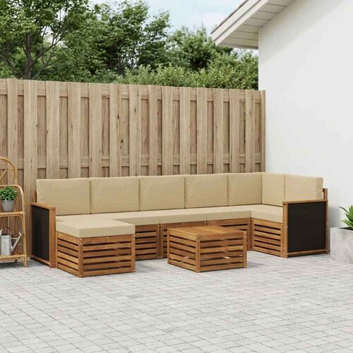  Set vanjskih sofa s jastukom 7 pcs Prirodna Cene