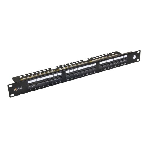 Solarix SX24L-6-UTP-BK-N patch panel 24x U/UTP RJ45, cat 6, Rack 19 in 1U ( SX011 ) Slike