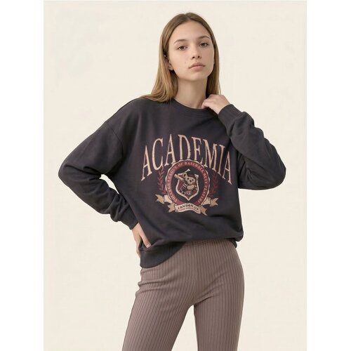 Sinsay Pamučna crewneck majica s natpisom Academia Cijene
