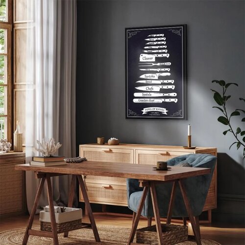  Slika - Kitchen Collection (1 Part) Vertical 40x60 U crnom drvenom okviru Slike
