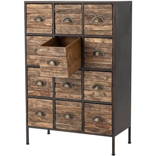 Bloomingville Crna/smeđa metalna komoda 60,5x92x33,5 cm Matteo &amp;ndash; Slike