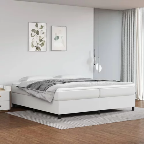  za krevet s oprugama bijela 200x200 cm od umjetne kože