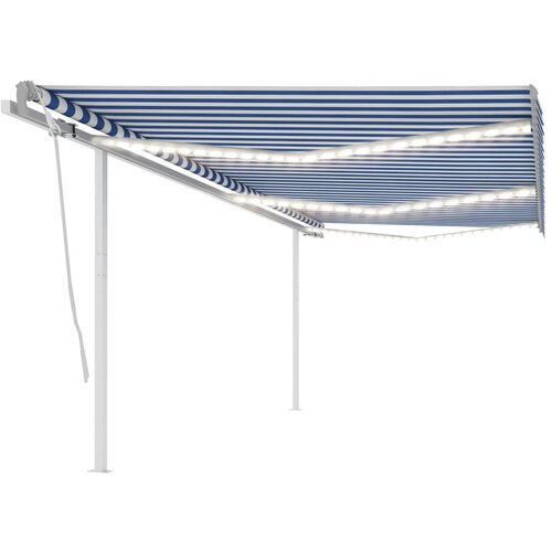 VidaXL Automatska tenda sa senzorom LED 6 x 3 5 m plavo-bijela Slike