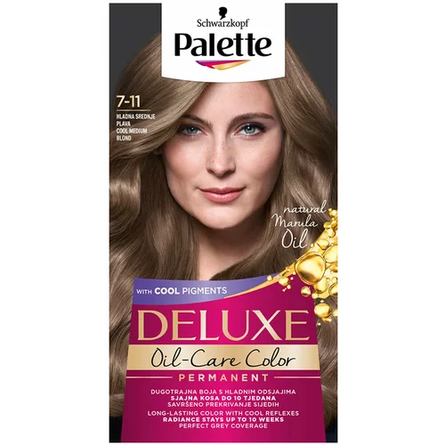 PALETTE DE LUX Palette Deluxe permanentna barva za lase odtenek 7-11 Cool Medium Blond 1 kos