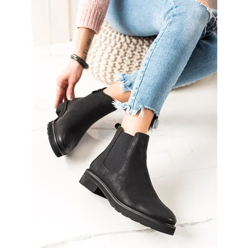 Sergio Leone CLASSIC BLACK ANKLE BOOTS