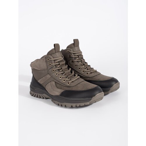 Shelvt Men's Brown Winter Hiking Boots Cene