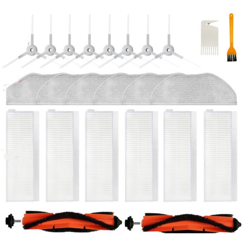 INF Vakuumski nadomestni komplet dodatkov za Xiaomi Mijia G1 MJSTG1, 2 glavni krtači, 8 stranskih krtač, 6 brisalcev, 6 filtrov, 2 čistilni orodji, (21542101) Slike