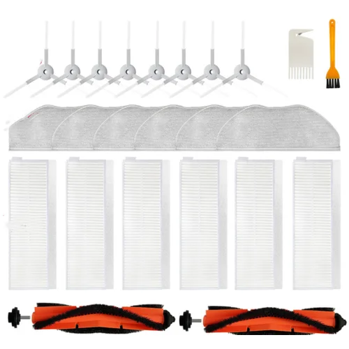 INF Vakuumski nadomestni komplet dodatkov za Xiaomi Mijia G1 MJSTG1, 2 glavni krtači, 8 stranskih krtač, 6 brisalcev, 6 filtrov, 2 čistilni orodji, (21542101)