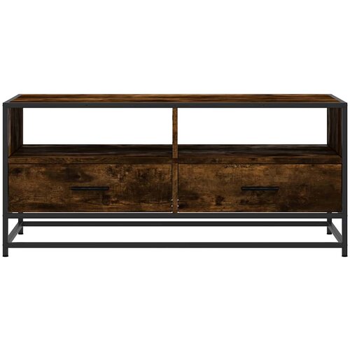  Stolić za kavu boja hrasta 100x50x45 cm od drva i metala Slike