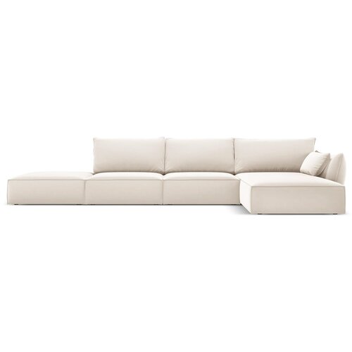 Mazzini Sofas Bež baršunasti kutna garnitura (s desnim kutom/s ležaljkom) Vanda – Cene