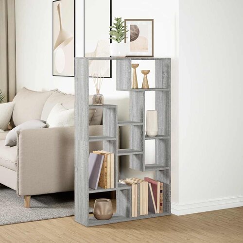  Regal za knjige siva boja hrasta 72x20x120,5 cm konstruirano drvo Slike