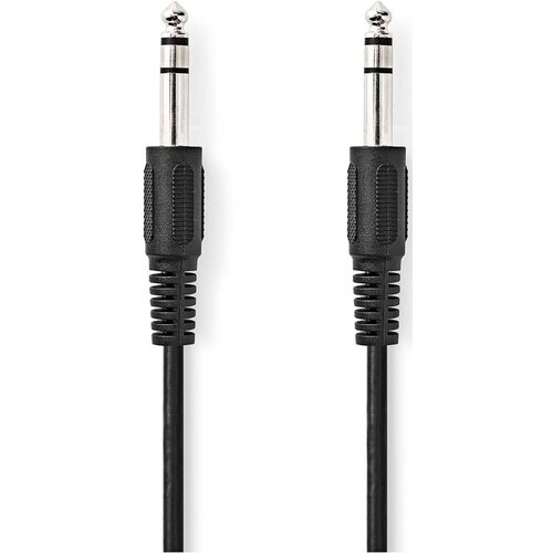 Nedis CAGL23000BK20, stereo audio kabl, 6,35 mm mu&scaron;ki, niklovani, 2,00 m, crni Cene
