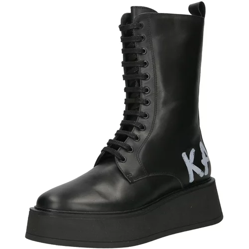 Karl Lagerfeld Čizme sa vezicama 'ZEPHYR' crna / bijela