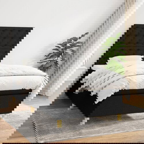 vidaXL Box spring krevet s madracem crni 90x190 cm od tkanine Cijene