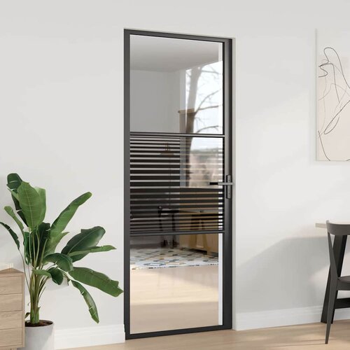 vidaXL Unutarnja vrata Crna 83 x 201.5 cm Kaljeno staklo, aluminij Cijene