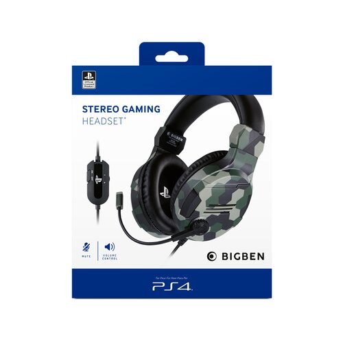 Bigben Interactive V3 Camo Green gejmerske slu&amp;scaron;alice za PS4 Slike