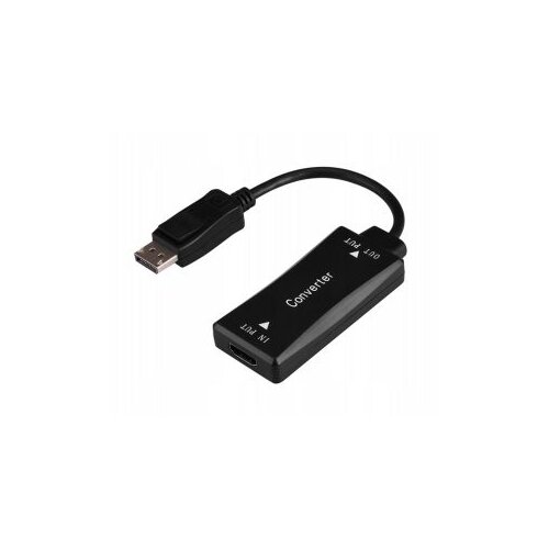  HDMI adapter GEMBIRD A-HDMIF30-DPM-01, Active 4K 30Hz HDMI female to DisplayPort male adapter cable, 0.15 m, black Cene