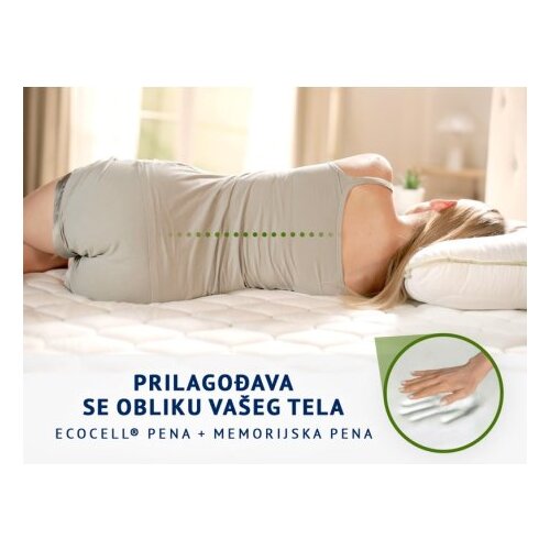 Dormeo madrac aloe vera+ memory 18 cm. srednje tvrda udobnost, s aloe verom, memorijska pjena, Ecocell&amp;reg; pjena 90x200 cm Slike