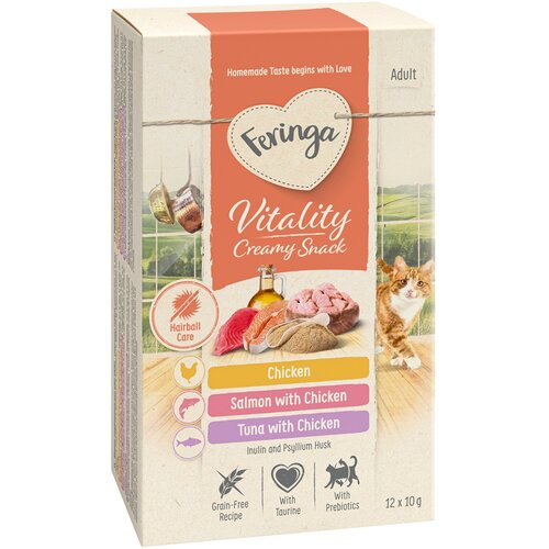 Feringa Vitality Creamy Snacks &amp;ndash; Mje&amp;scaron;ovito pakiranje, 3 vrste (12 x 10 g) Slike