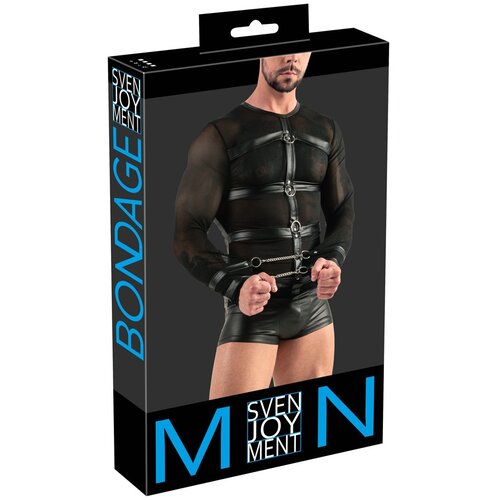 Svenjoyment - Mo&amp;scaron;ka majica z dolgimi rokavi in prsnim trakom (črna) Slike