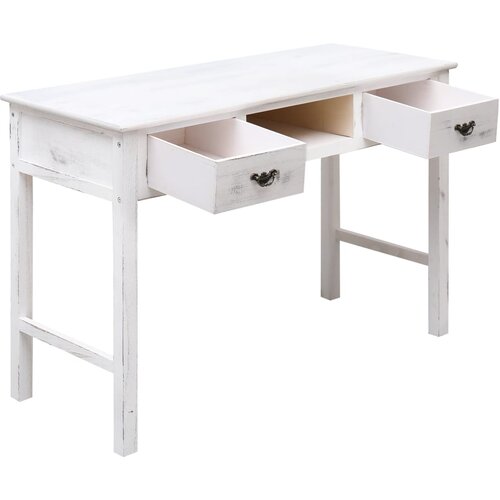 Maison Chic konzolna miza - miza ob steni antično bela 110x45x76 cm les, (21786413) Slike