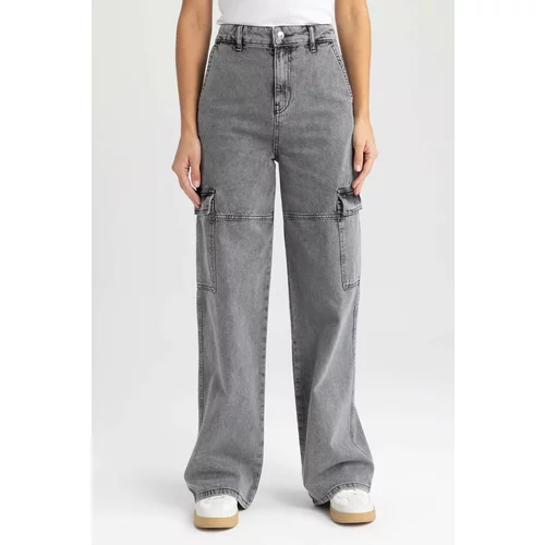 Defacto Straight Fit Cargo Jean Long Trousers