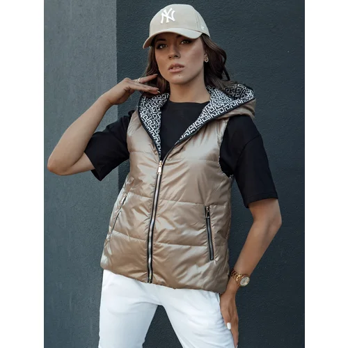 DStreet Women's quilted vest ICONVEST camel