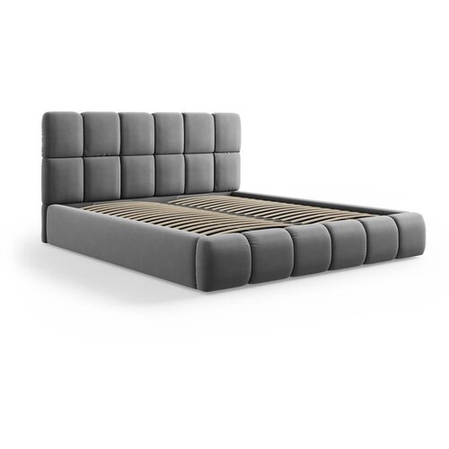Micadoni Sivi bar&amp;scaron;unasti tapecirani bračni krevet s prostorom za odlaganje s podnicom 140x200 cm Bellis &amp;ndash; Slike
