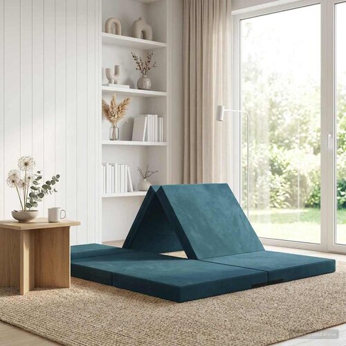 SOFA na razvlačenje 140 x 67 x 15 cm Plava Cijene