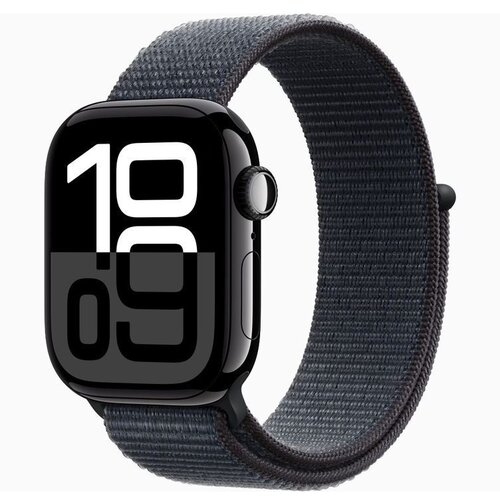 Apple Watch Series 10 GPS 42mm Jet Black Aluminium Case+Ink SportLoop MWWG3 Slike