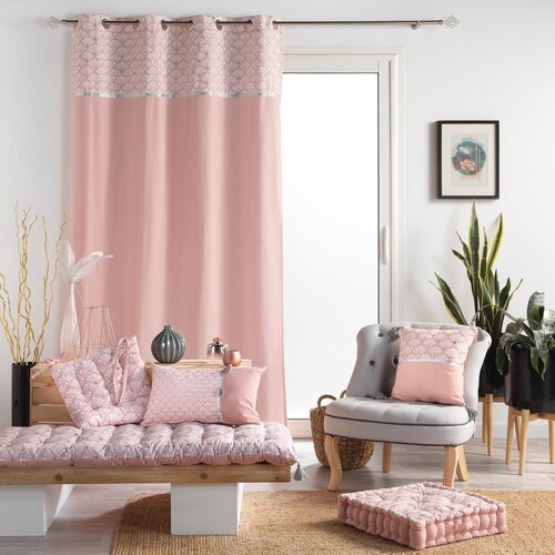 Douceur d int&amp;eacute;rieur Svetlo rožnata bombažna zavesa 140x240 cm Artchic &amp;ndash; Slike